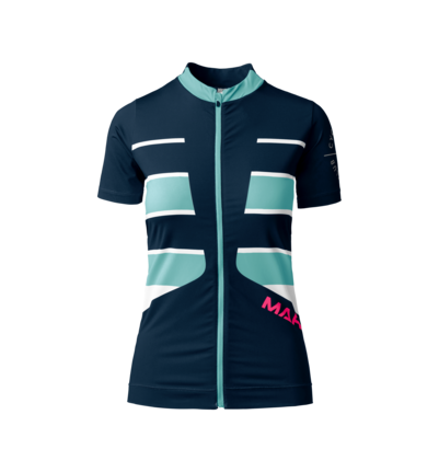 Martini Sportswear - FLOWTRAIL Zip Shirt Dynamic W - T-Shirts in true navy-skylight - vista frontale - Donna
