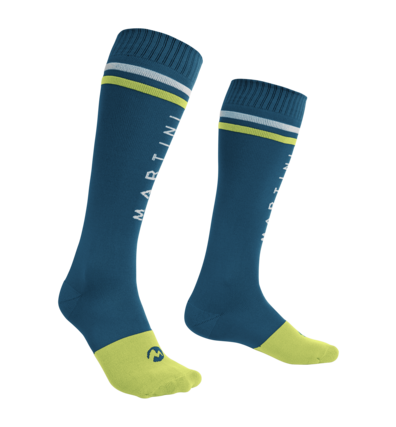 Martini Sportswear - THERMO - Socks in Night Blue-Yellow-Green - front view - Unisex