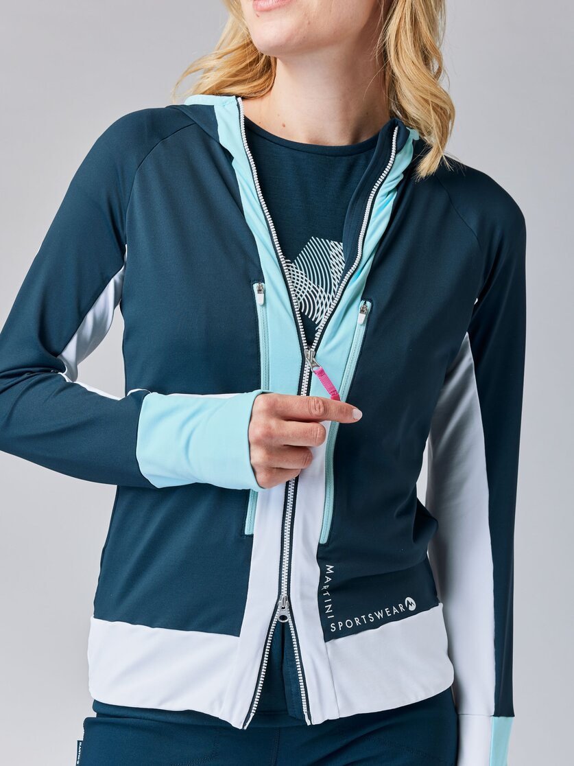 Martini Sportswear - HILLCLIMB Midlayer Jacket W - Strati intermedi in mosstone-white-greenery - Dettaglio 1 - Donna
