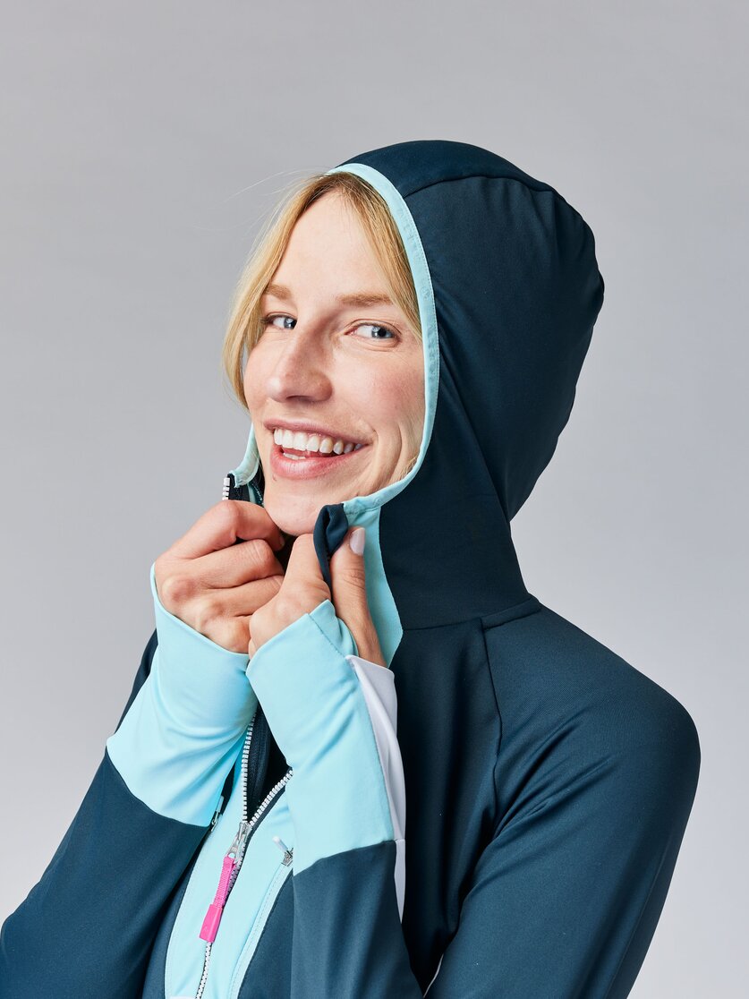 Martini Sportswear - HILLCLIMB Midlayer Jacket W - Strati intermedi in mosstone-white-greenery - Dettaglio 4 - Donna