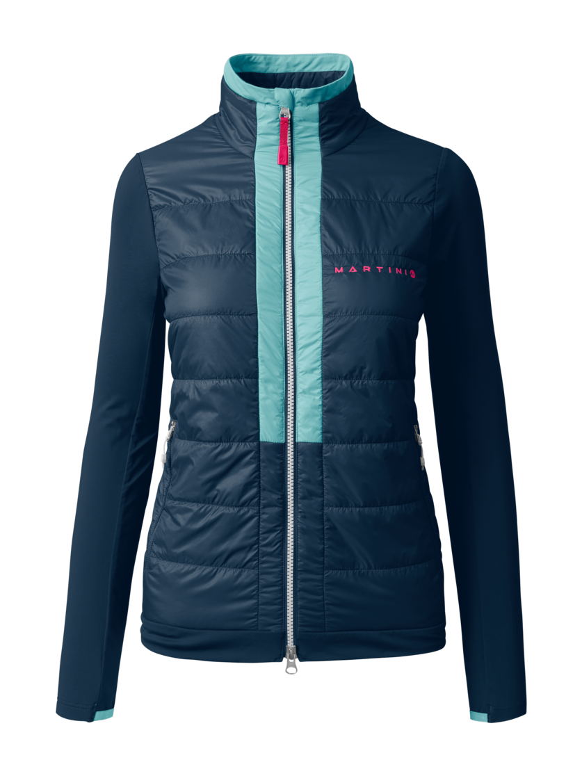 Martini Sportswear - ALPMATE Hybrid Jacket Primaloft® Gold W - Hybrid jackets in true navy-skylight - front view - Women