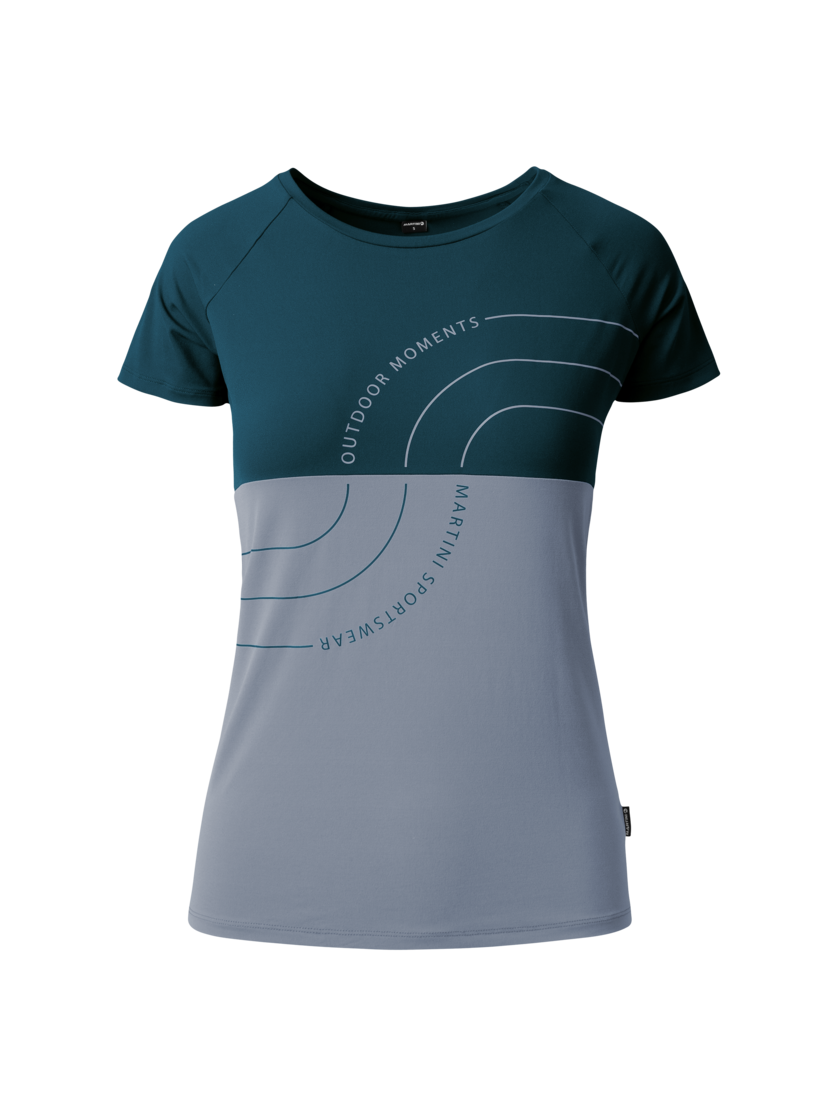 Martini Sportswear - VIA Shirt Dynamic W - T-Shirts in moon-poseidon - vista frontale - Donna