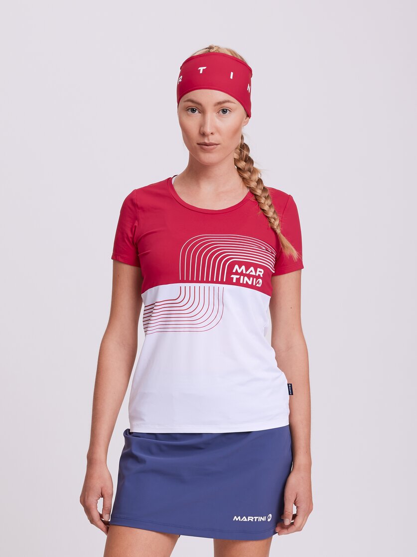 Martini Sportswear - ALPINE LADY - T-Shirts in black-white - vista frontale modello - Donna