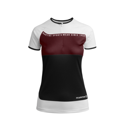 Martini Sportswear - PURE PLEASURE - T-Shirts in Wine Red-Black-White - front view - Women