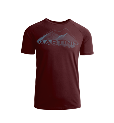 Martini Sportswear - PEAK 2 PEAK - T-Shirts in Weinrot-Hellblau - Vorderansicht - Herren