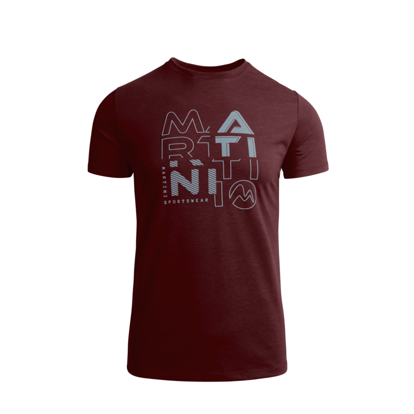 Martini Sportswear - BEST MATE - T-Shirts in wine-mountain - front view - Men