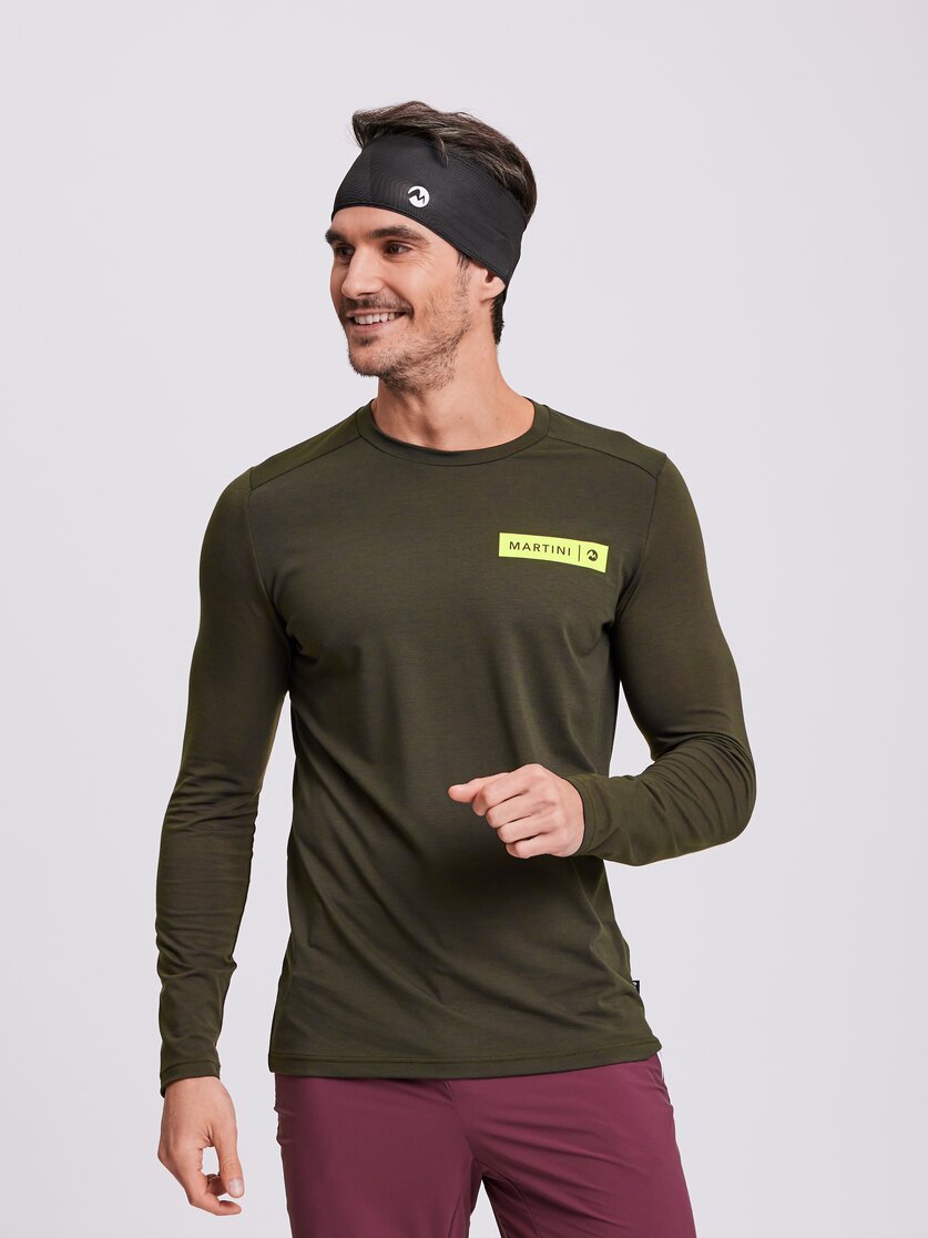 Martini Sportswear - STONECROP - Longsleeves in black-white - front view model - Men