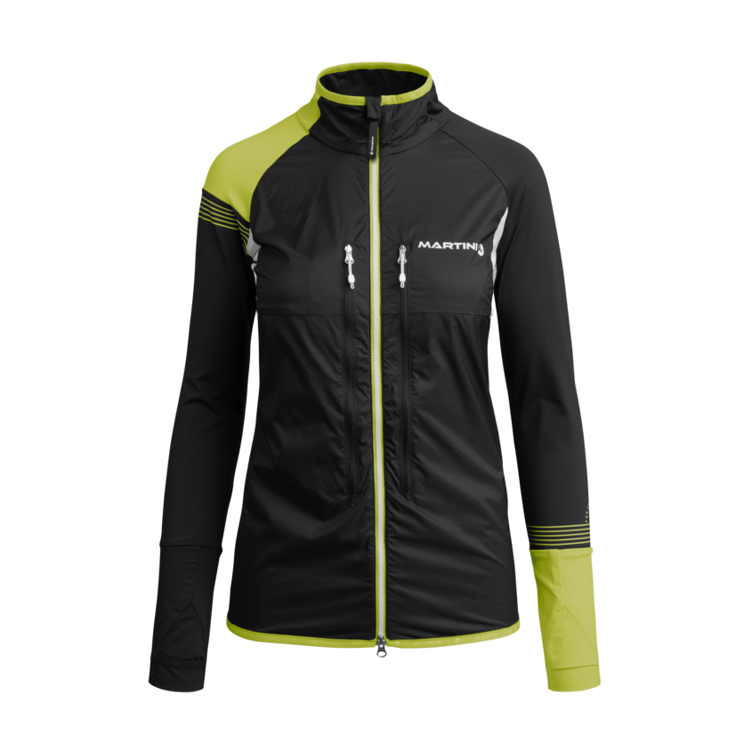 Martini Sportswear - PUSH.LIMITS - Giacche ibride in black-wild lime - vista frontale - Donna