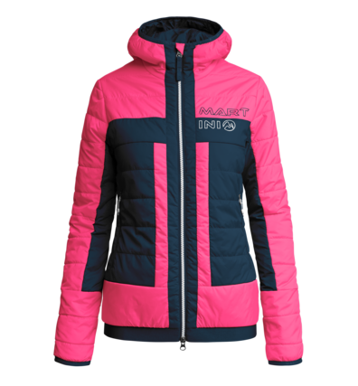 Martini Sportswear - SNOW POWER - Primaloft & Gloft Jackets in Pink-Dark blue - front view - Women