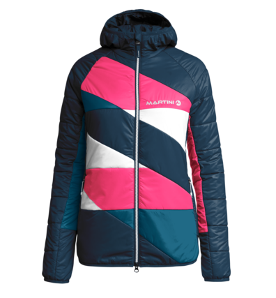 Martini Sportswear - CYKLON - Primaloft & Gloft Jacken in Dunkelblau-Pink-Mittelblau - Vorderansicht - Damen