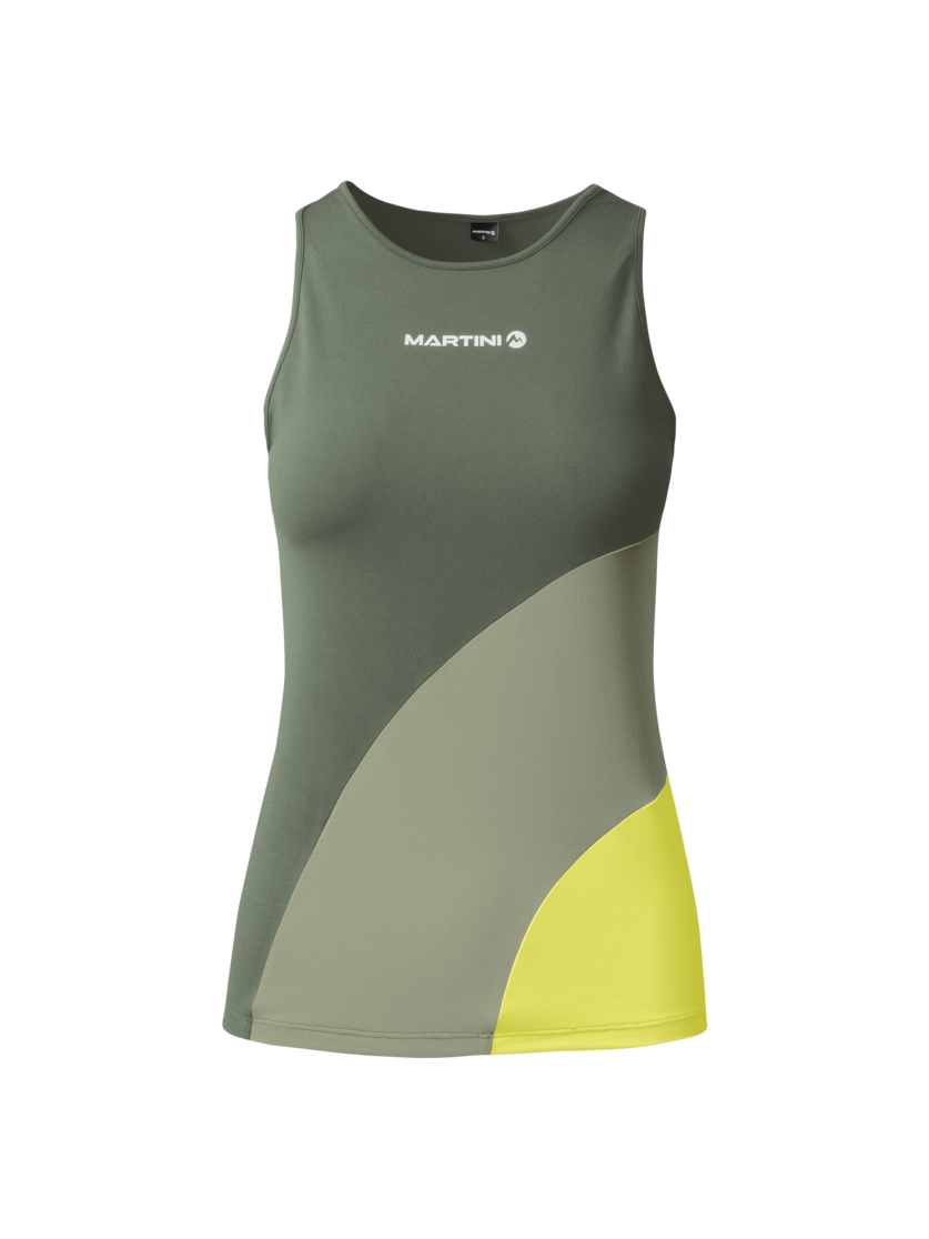 Martini Sportswear - ALPMATE Sleeveless Shirt Dynamic W - Tops in mosstone-tendril - front view - Women