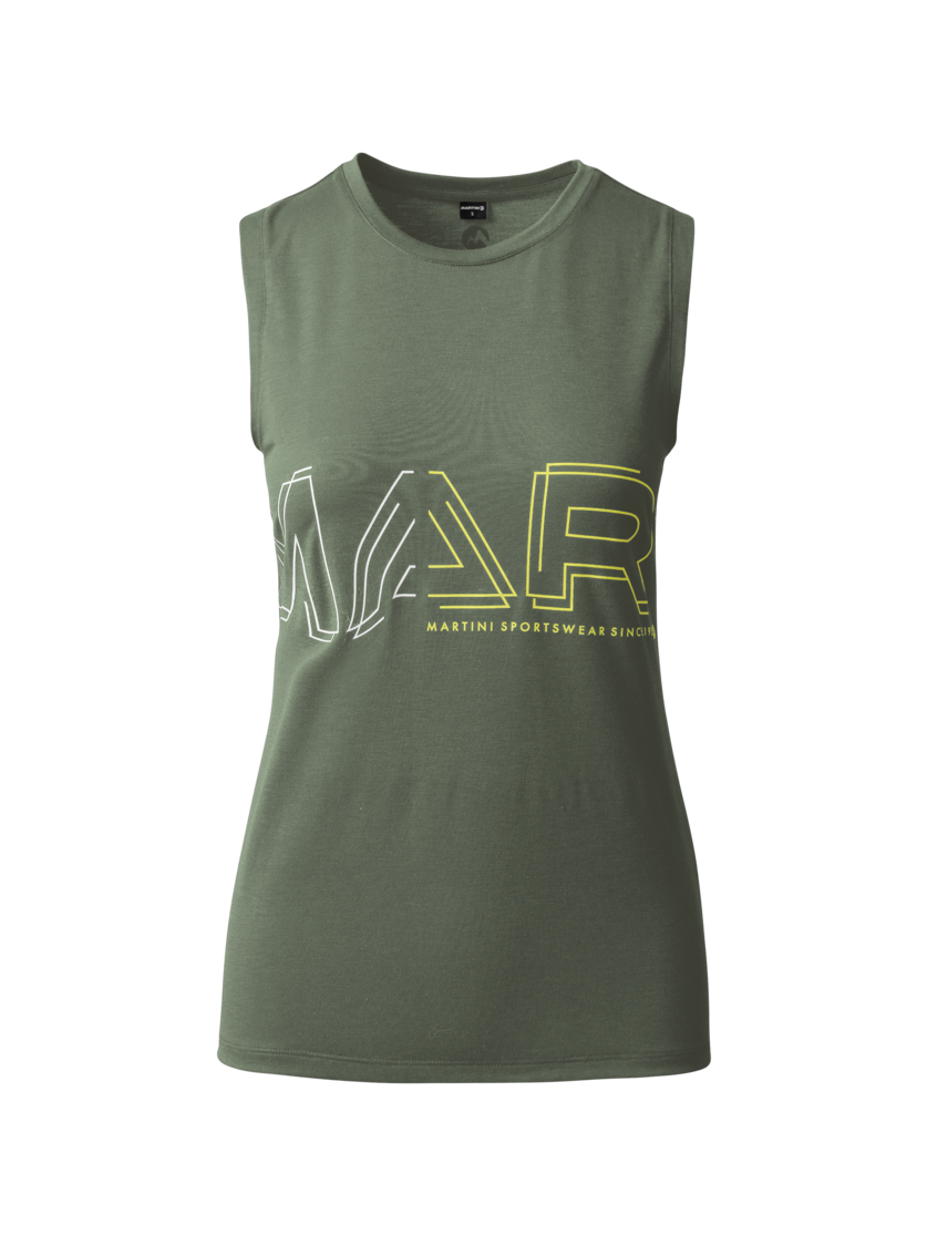 Martini Sportswear - FIRSTLIGHT Sleeveless Shirt Dynamic W - Tops in mosstone - vista frontale - Donna