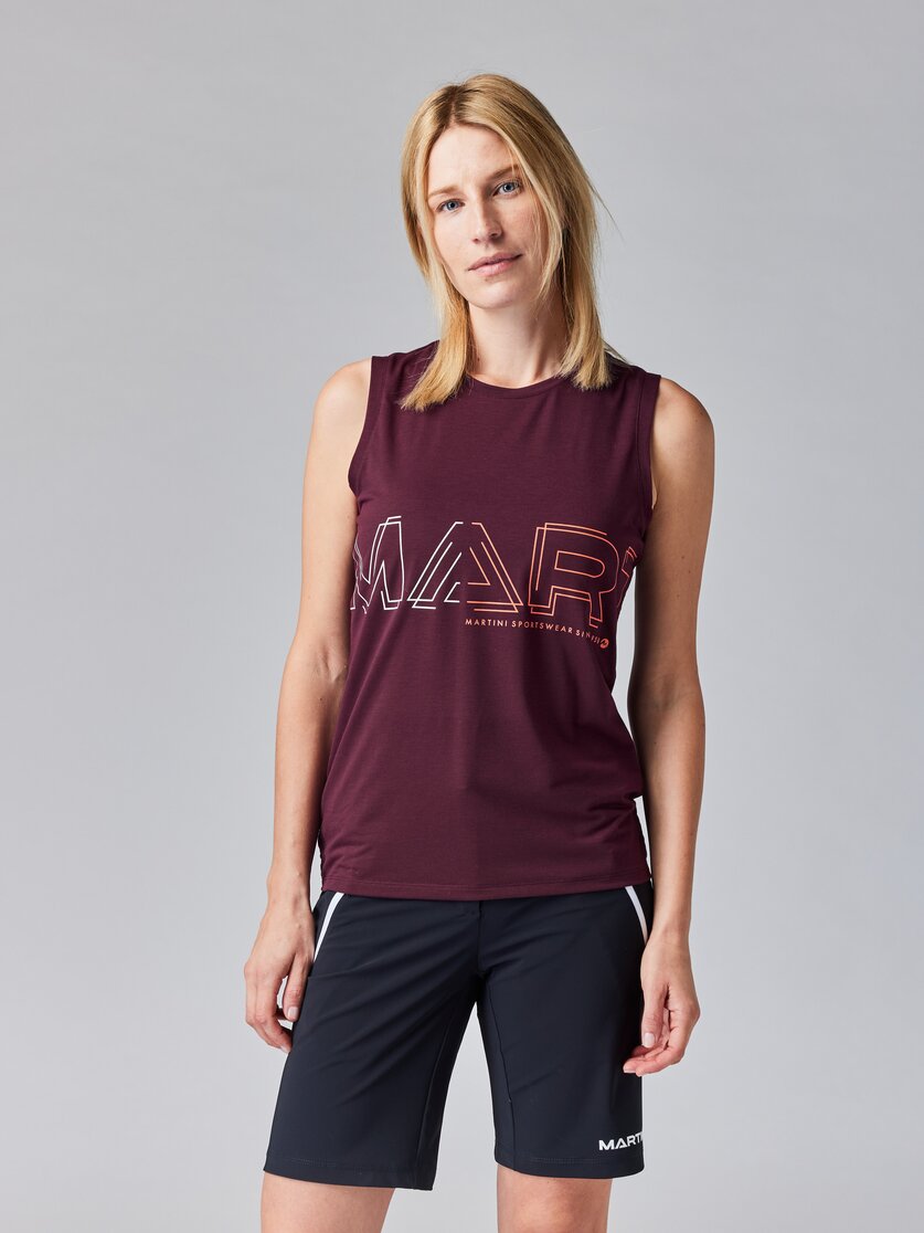 Martini Sportswear - FIRSTLIGHT Sleeveless Shirt Dynamic W - Tops in mosstone - vista frontale modello - Donna