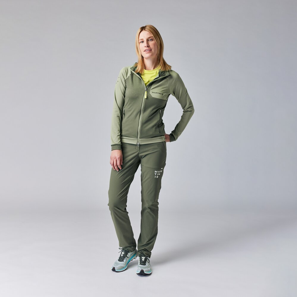 Martini Sportswear - HIGHVENTURE Midlayer Jacket W - Pile in mosstone-tendril - outfit completo - Donna