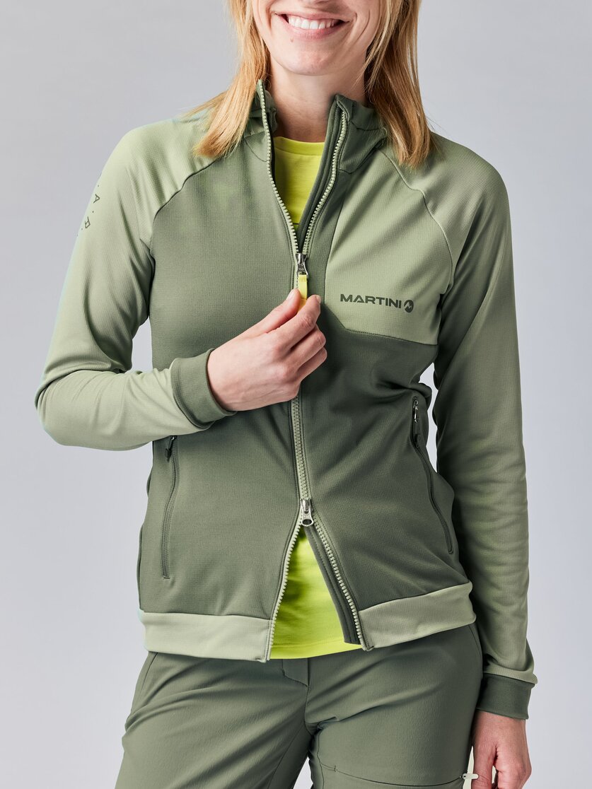 Martini Sportswear - HIGHVENTURE Midlayer Jacket W - Fleece in mosstone-tendril - Detail 1 - Women