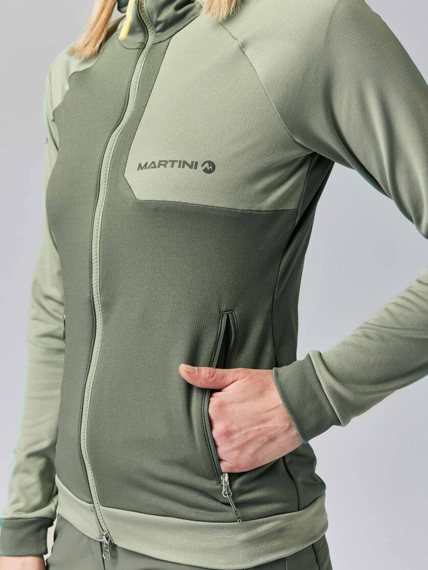Martini Sportswear - HIGHVENTURE Midlayer Jacket W - Fleece in mosstone-tendril - Detail 2 - Women