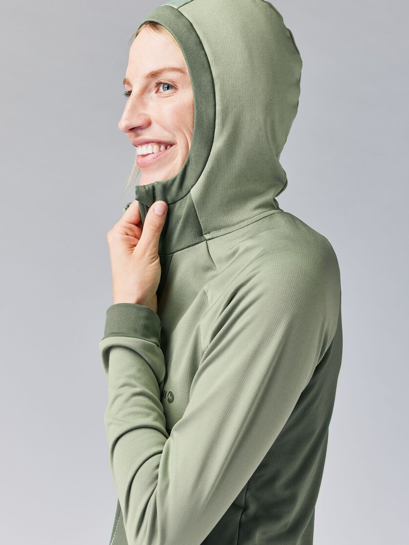 Martini Sportswear - HIGHVENTURE Midlayer Jacket W - Fleece in mosstone-tendril - Detail 4 - Women