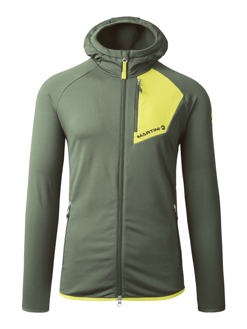 Martini Sportswear - HIGHVENTURE Midlayer Jacket M - Fleece in mosstone-greenery - front view - Men