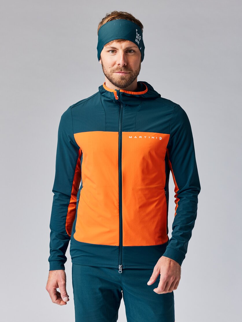 Martini Sportswear - ALPMATE Midlayer Jacket M - Strati intermedi in mosstone-black - vista frontale modello - Uomo