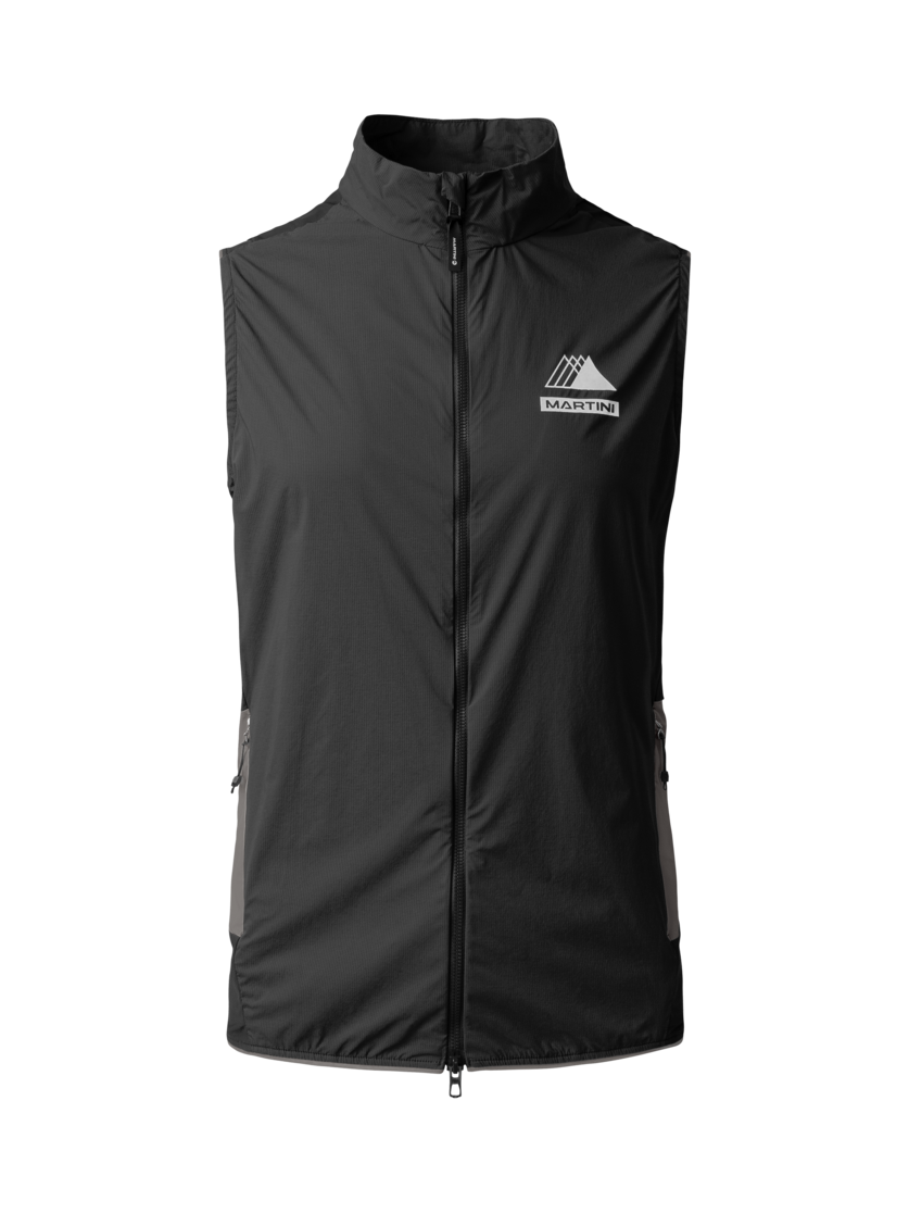 Martini Sportswear - PACEMAKER Hybrid Vest M - Gilet in black-steel - vista frontale - Uomo