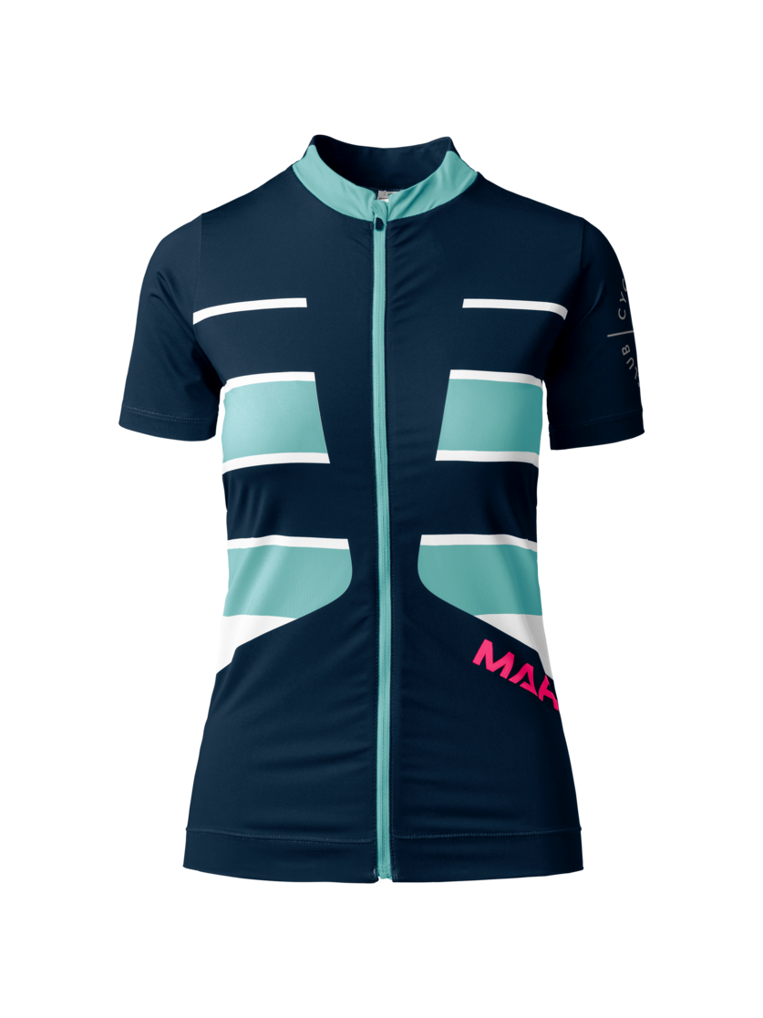 Martini Sportswear - FLOWTRAIL Zip Shirt Dynamic W - T-Shirts in true navy-skylight - vista frontale - Donna