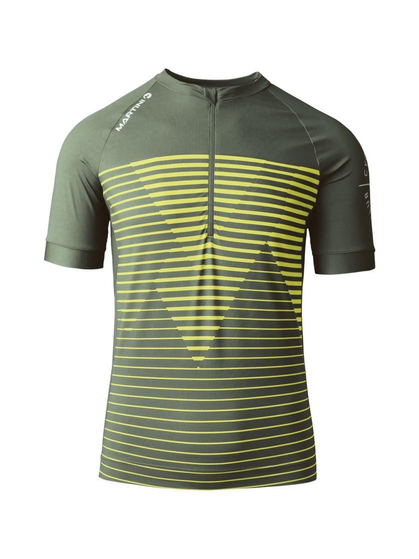 Martini Sportswear - FLOWTRAIL Halfzip Shirt Dynamic M - T-Shirts in mosstone-greenery - vista frontale - Uomo