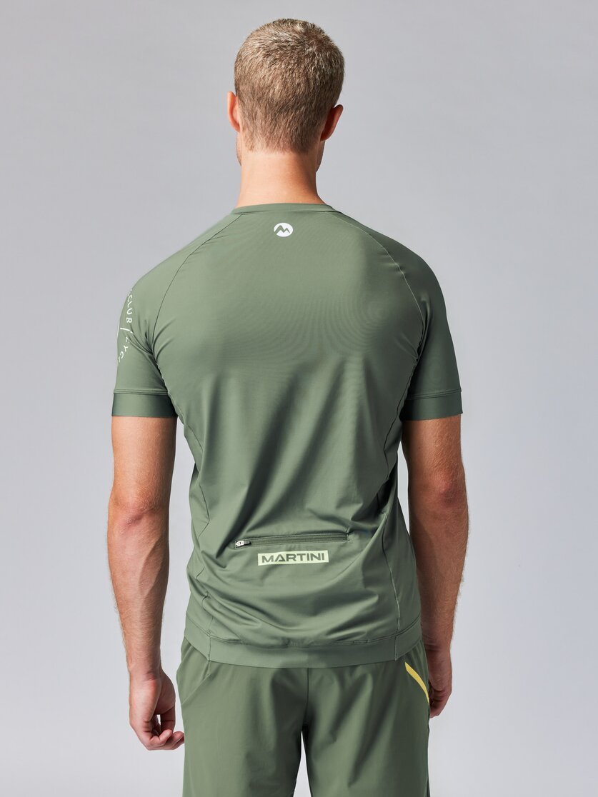 Martini Sportswear - FLOWTRAIL Halfzip Shirt Dynamic M - T-Shirts in mosstone-greenery - vista laterale modello - Uomo
