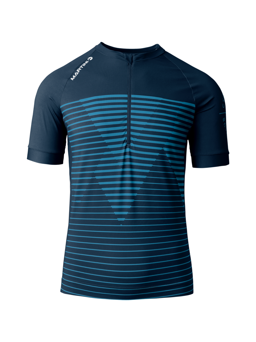 Martini Sportswear - FLOWTRAIL Halfzip Shirt Dynamic M - T-Shirts in true navy-horizon - Vorderansicht - Herren