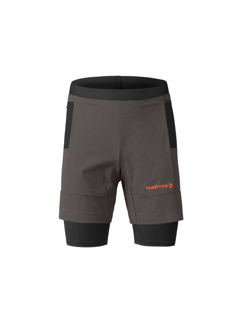 Martini Sportswear - PACEMAKER 2in1 Shorts M - Kurze Hosen in steel-black - Vorderansicht - Herren