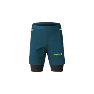 Martini Sportswear - PACEMAKER 2in1 Shorts M - Shorts in poseidon-greenery - front view - Men
