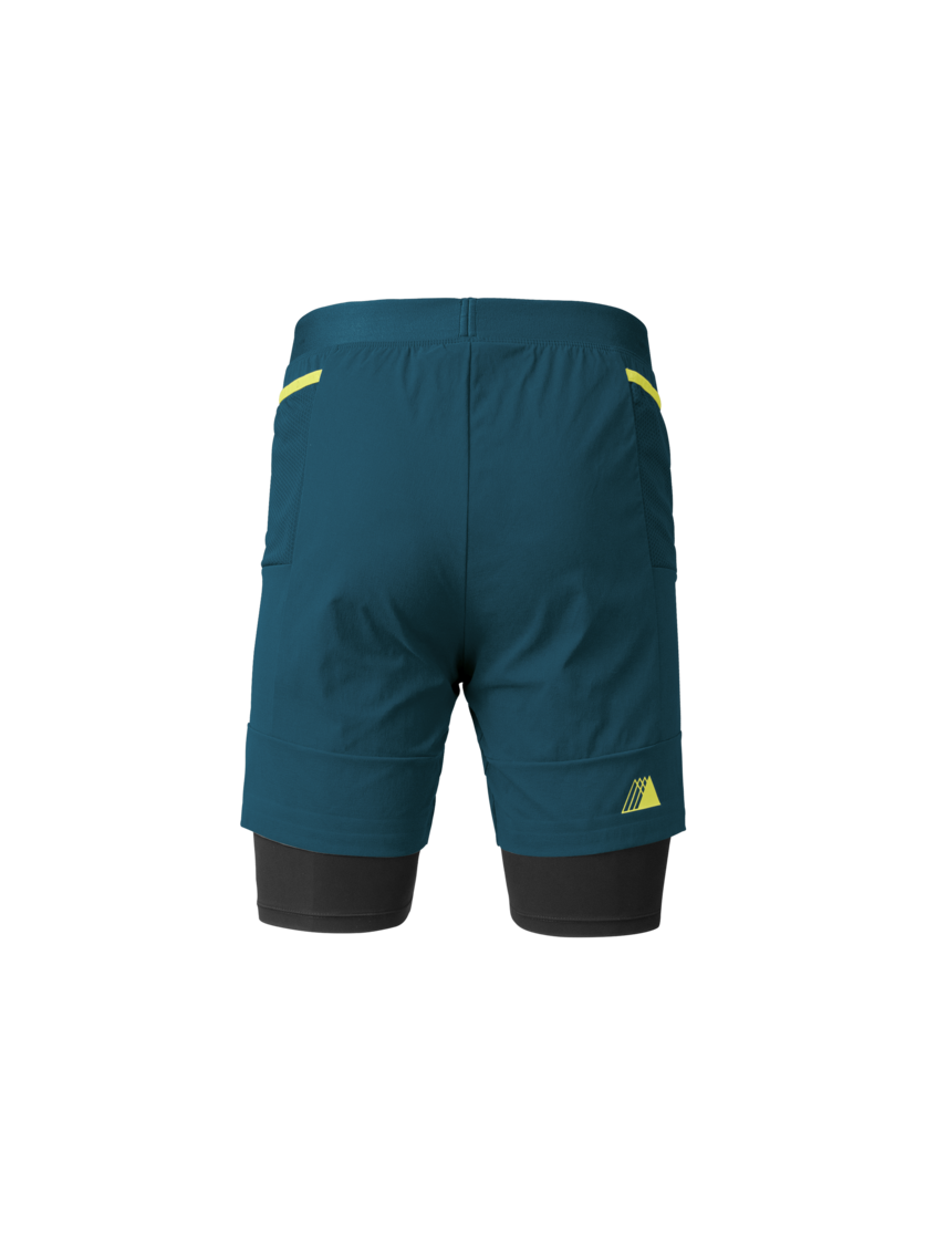 Martini Sportswear - PACEMAKER 2in1 Shorts M - Shorts in poseidon-greenery - rear view - Men