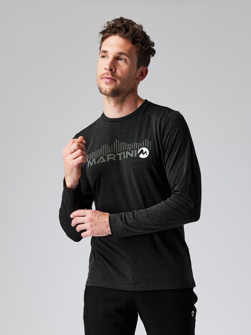 Martini Sportswear - ANTENO - Langarmshirts in black-white - Vorderansicht Model - Herren