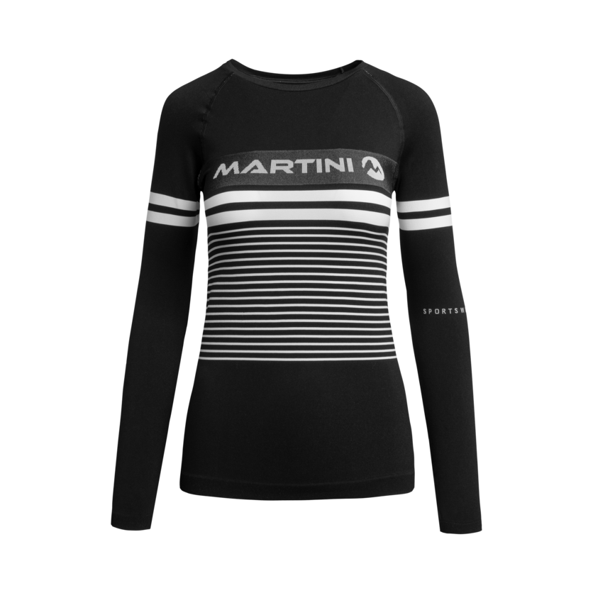 Martini Sportswear - HI.DRY_T1 - Intimo tecnico - Top in black-white - vista frontale - Donna