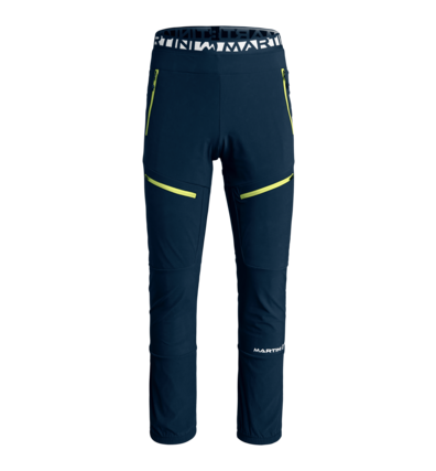 Martini Sportswear - HAUTE ROUTE - Pantaloni in Blu Scuro -Giallo Verde - vista frontale - Uomo