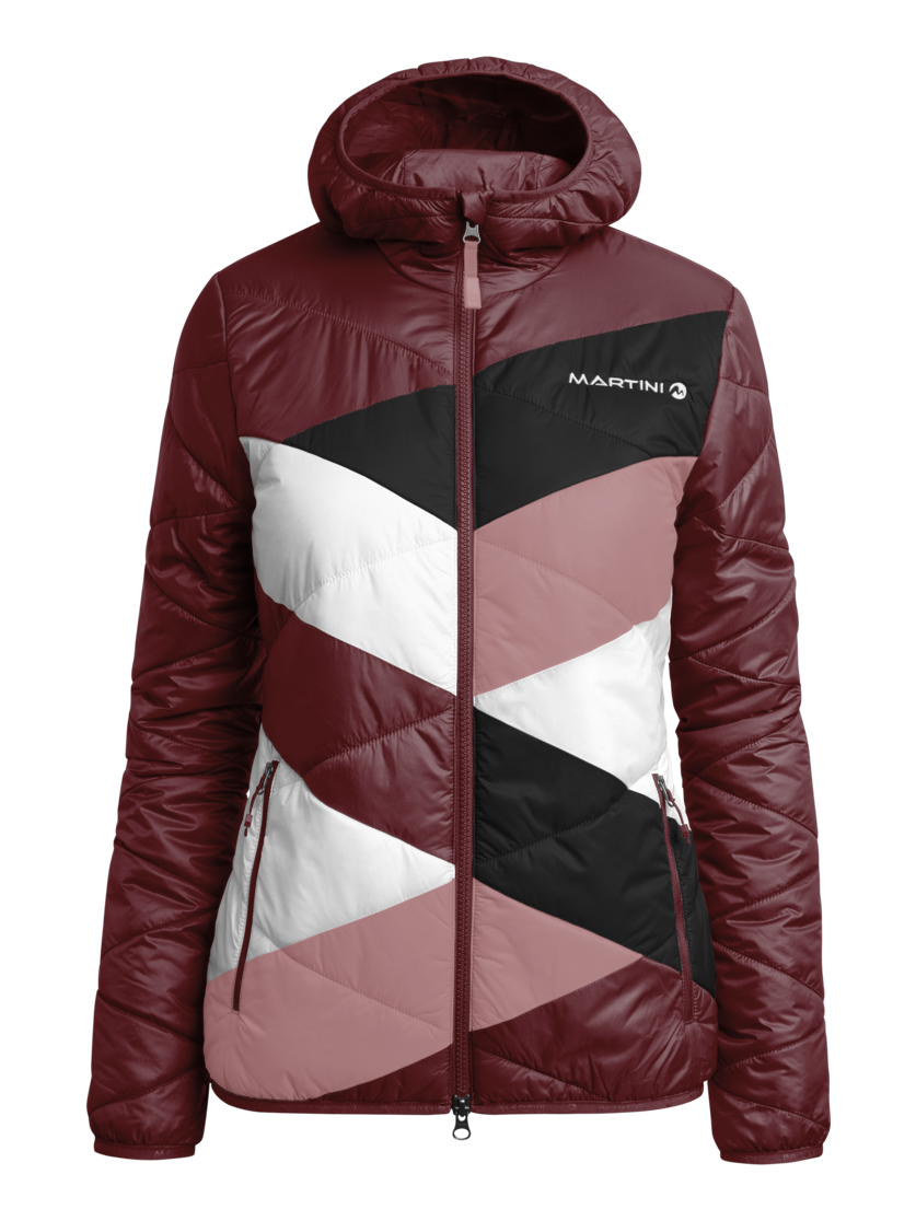 Martini Sportswear - MTN.COOK - Giacche Primaloft e Gloft in maroon-black-woodrose - vista frontale - Donna