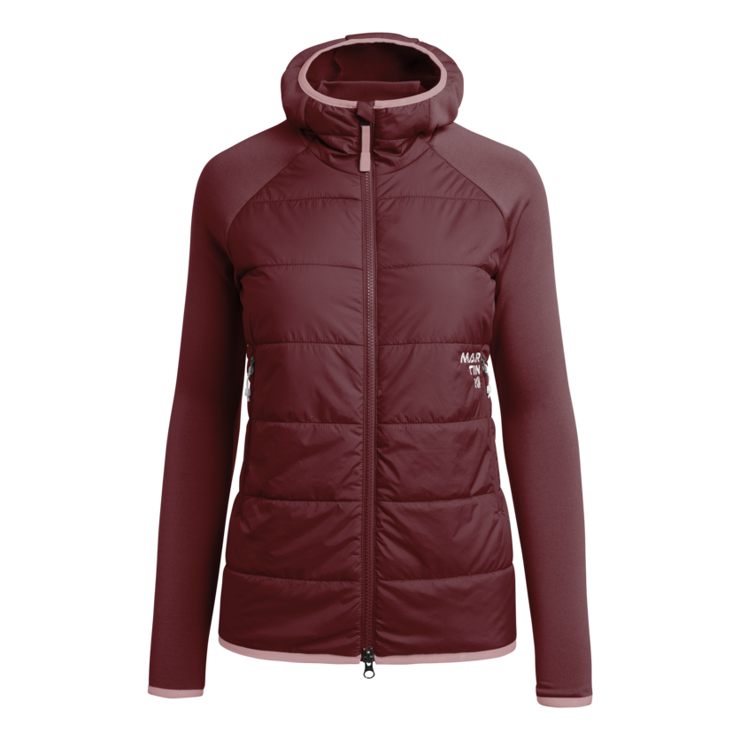 Martini Sportswear - PRIORITY_2.0 - Hybrid jackets in maroon - front view - Women