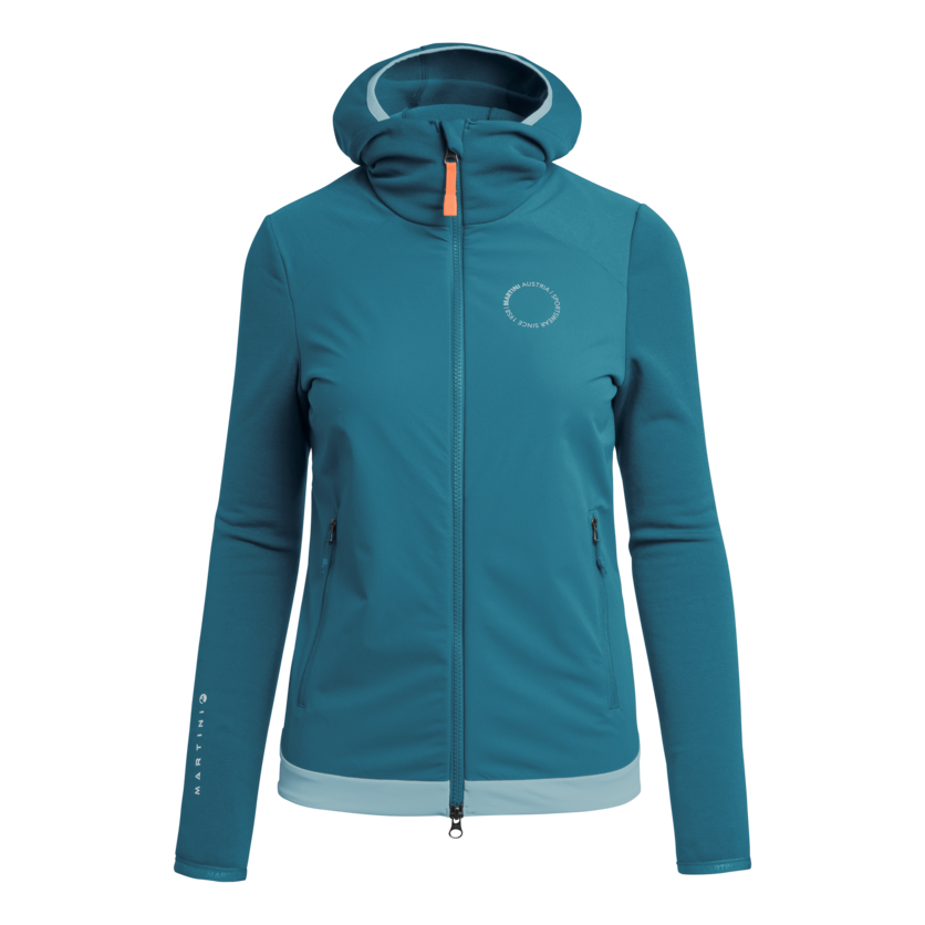 Martini Sportswear - XENON - Hybrid jackets in lake-ice - front view - Women