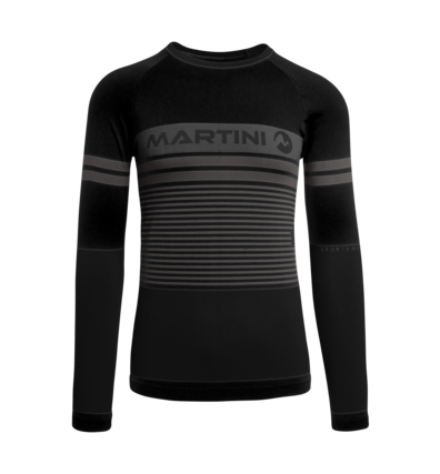 Martini Sportswear - NO.RISK_T1 - Baselayer - tops in Black-Grey - front view - Men