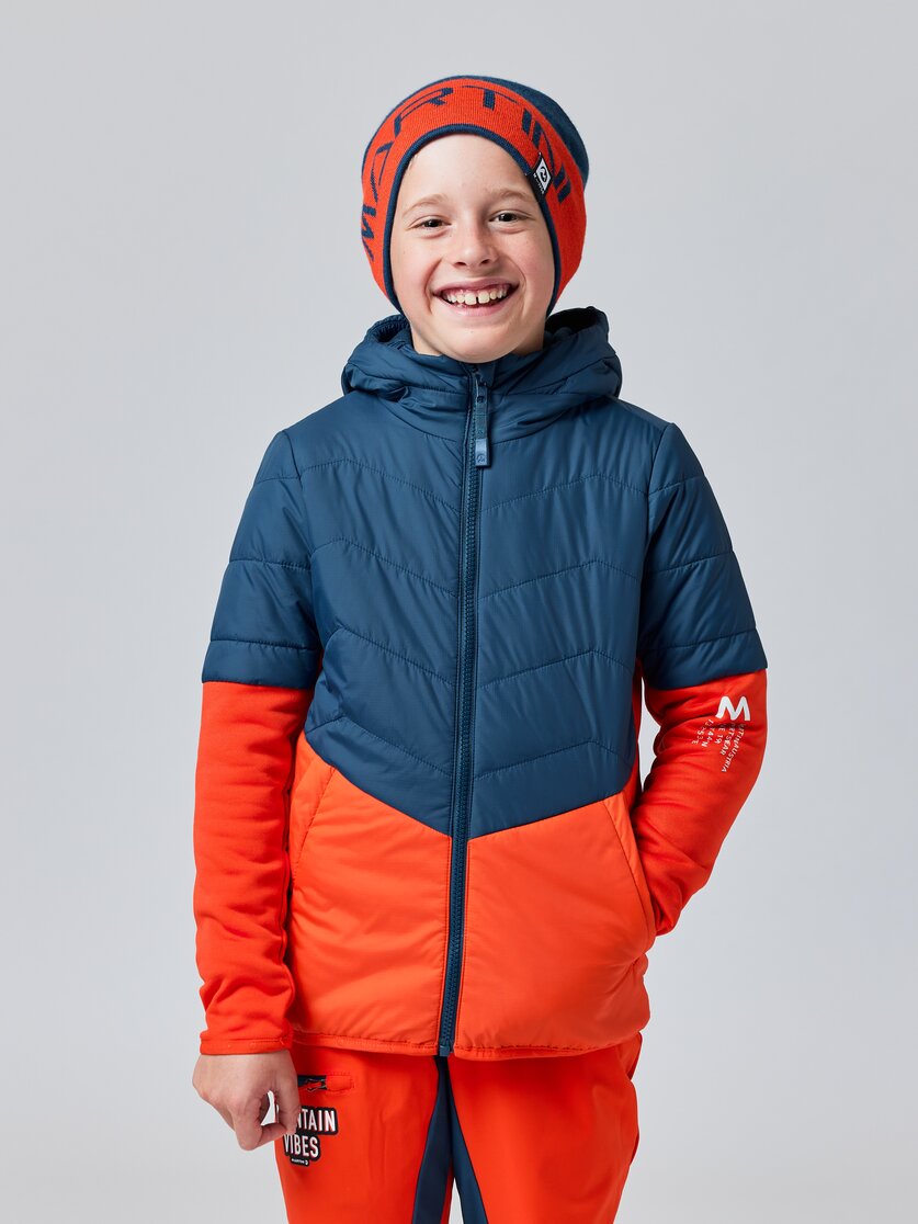 Martini Sportswear - IBEX Kids - Hybrid jackets in poseidon-lava - front view model - Kids