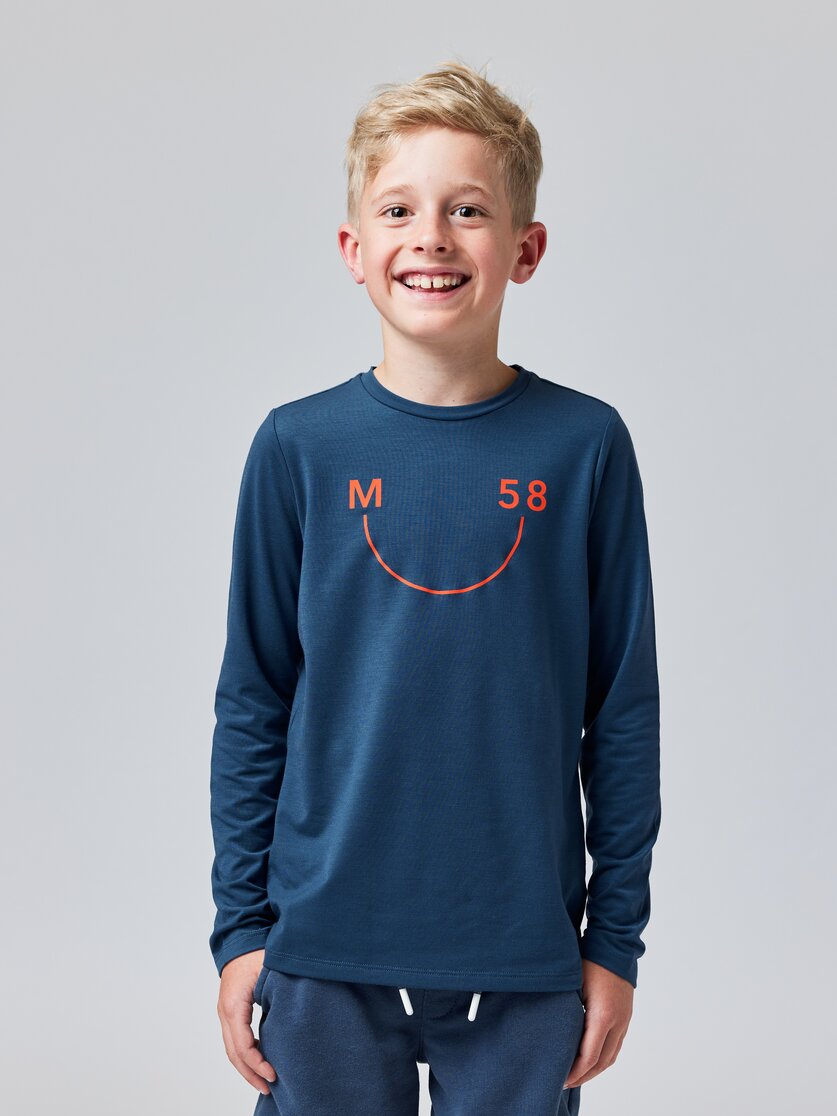 Martini Sportswear - MARTEN Kids - Langarmshirts in poseidon-lava - Vorderansicht Model - Kinder