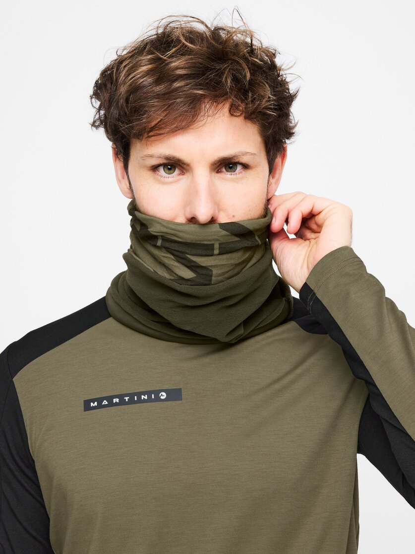 Martini Sportswear - Complete Tube Uni - Scaldacollo in black-steel - vista frontale modello - Unisex
