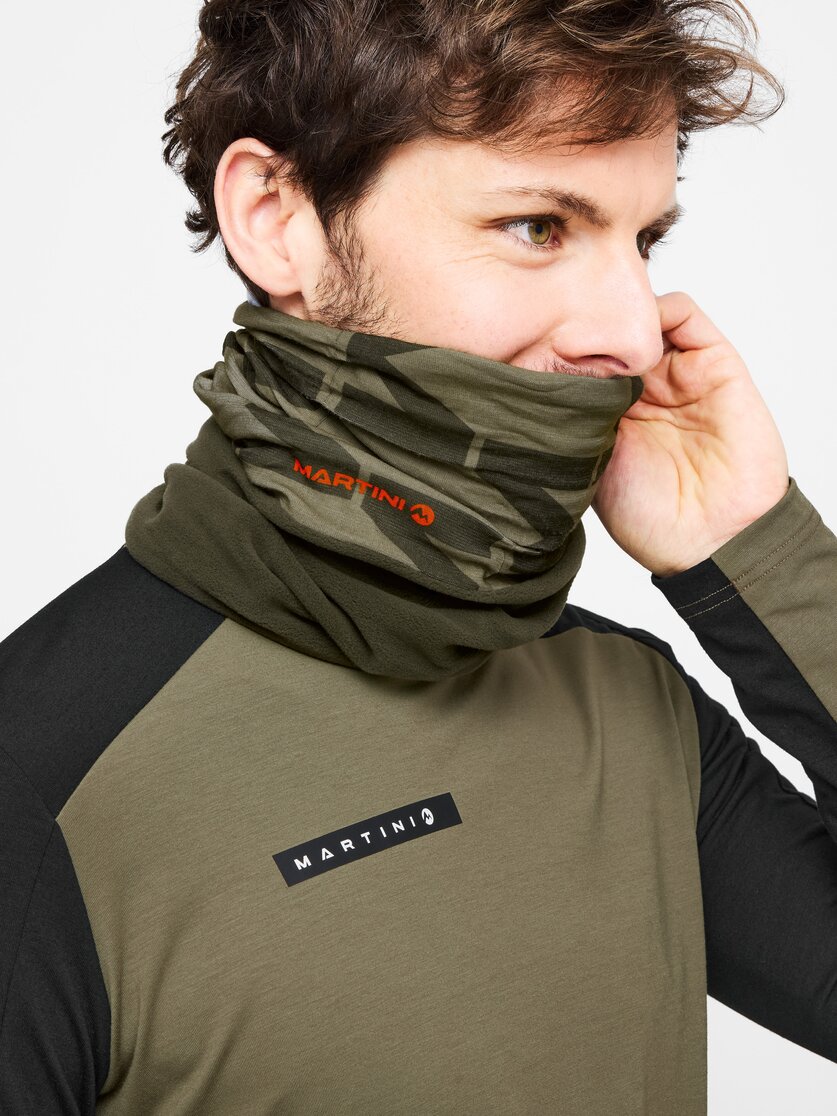 Martini Sportswear - Complete Tube Uni - Scaldacollo in black-steel - vista laterale modello - Unisex