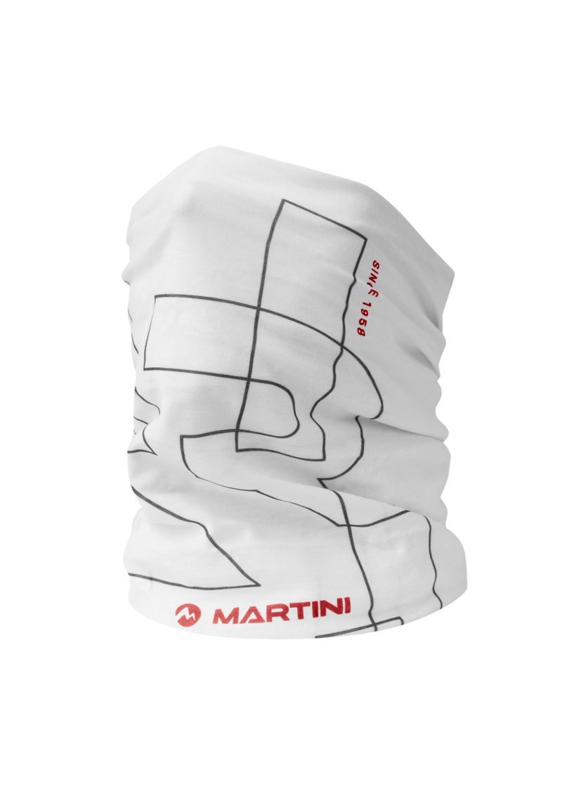 Martini Sportswear - All Passion Tube Uni - Neck warmer in white-red moon - front view - Unisex