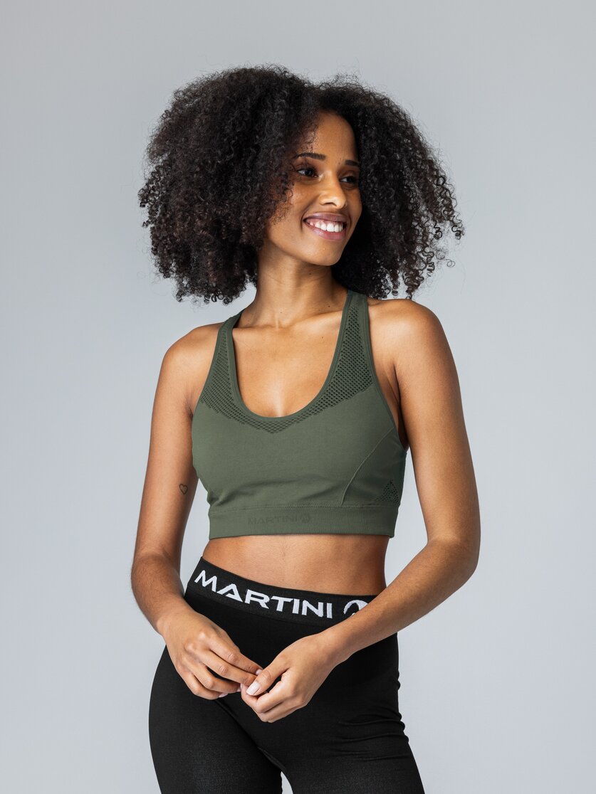 Martini Sportswear - Wanted Bra Seamless W - Reggiseni sportivi in primrose - vista frontale modello - Donna