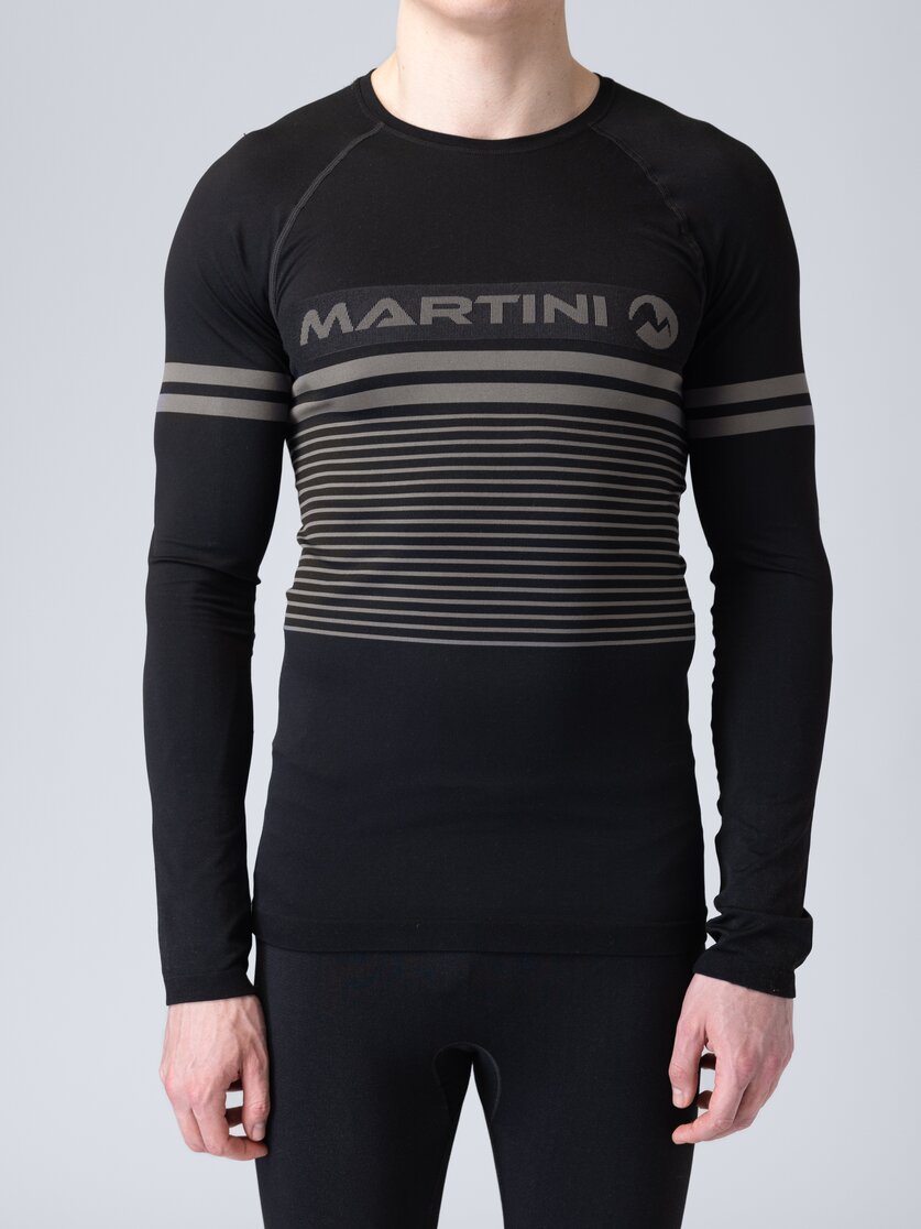 Martini Sportswear - Uwear Shirt M - Intimo tecnico - Top in black - vista frontale modello - Uomo