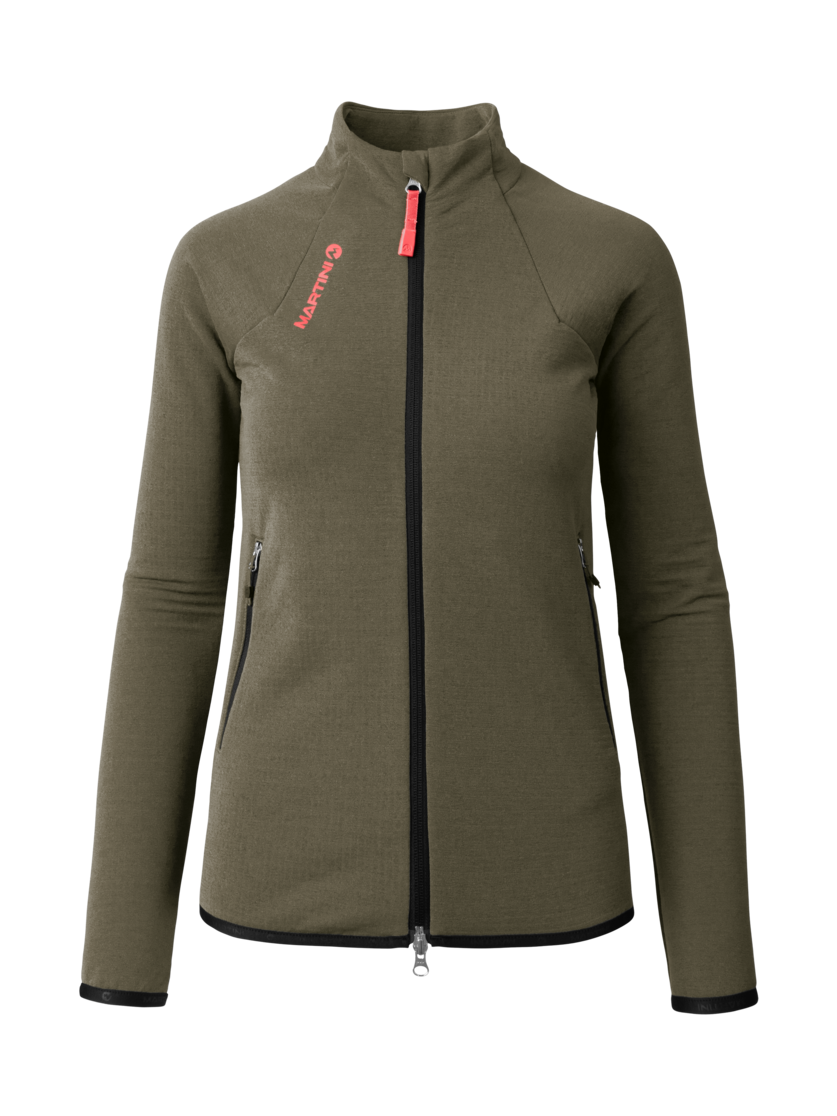 Martini Sportswear - Alpmate Midlayer Jacket W - Strati intermedi in moss-black - vista frontale - Donna