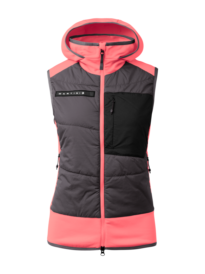 Martini Sportswear - Yalca Hybrid Vest Primaloft®W - Outdoor vests in rosy glow-granite - front view - Women