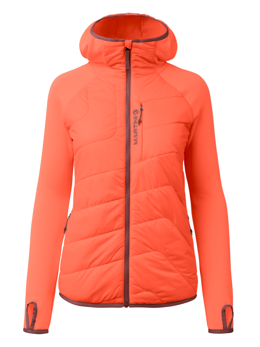 Martini Sportswear - Desire Hybrid Jacket Primaloft®W - Giacche ibride in tangerine - vista frontale - Donna