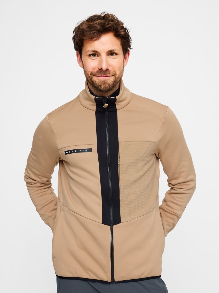 Martini Sportswear - Yalca Midlayer Jacket M - Pile in desert-black - vista frontale modello - Uomo