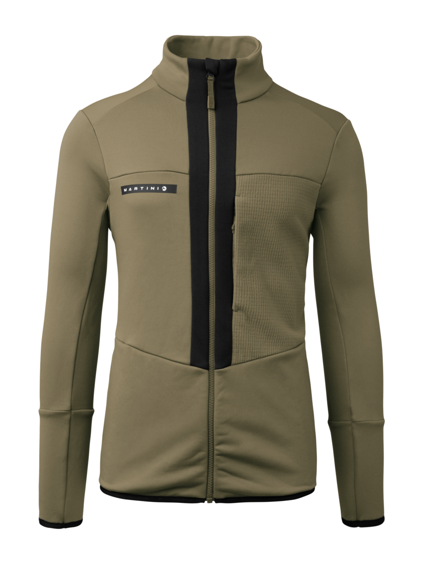 Martini Sportswear - Yalca Midlayer Jacket M - Pile in spanish green-black - vista frontale - Uomo